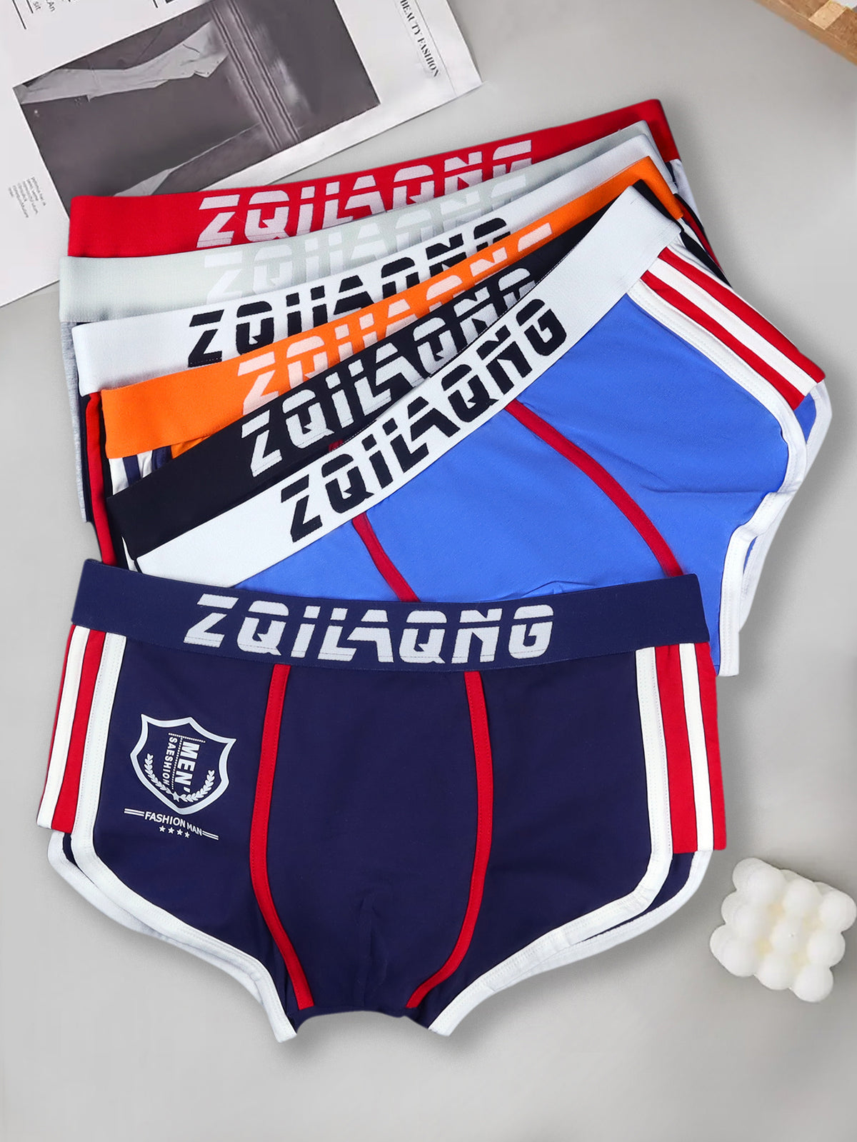 Boxer de sport respirant coton homme — lot de 7, imprimé