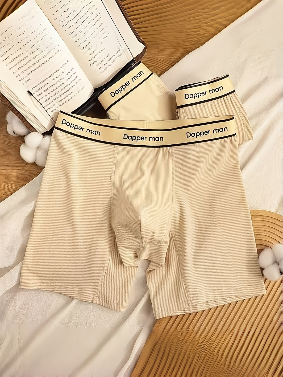 Boxer grande taille respirant coton homme — lot de 3, rayé — vue 10