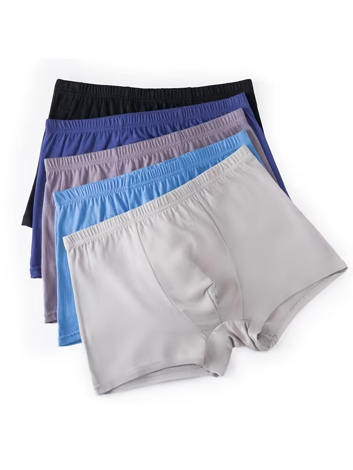 Boxer taille haute large coton homme — lot de 6, uni