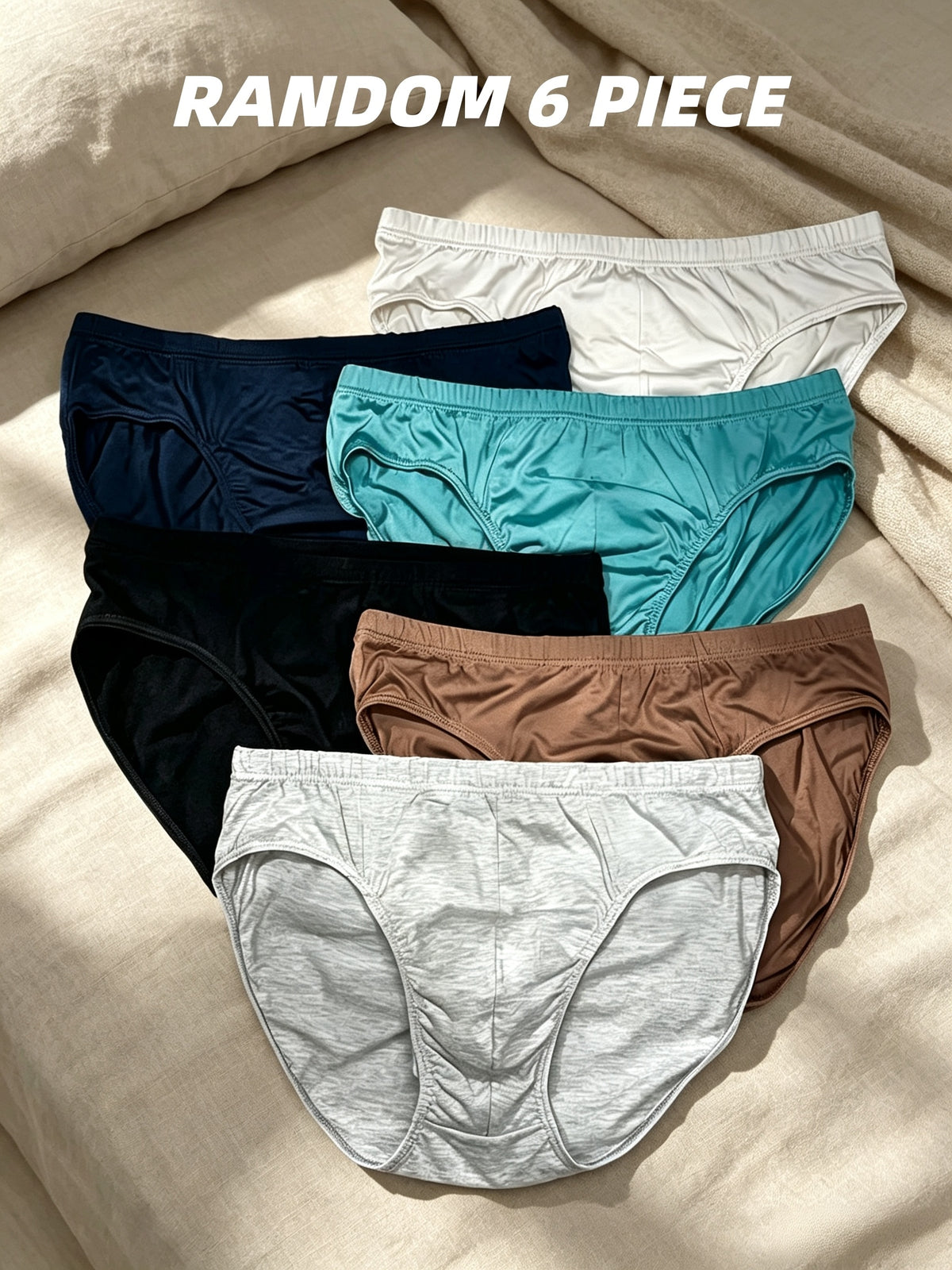 Slip large coton homme — lot de 6, uni