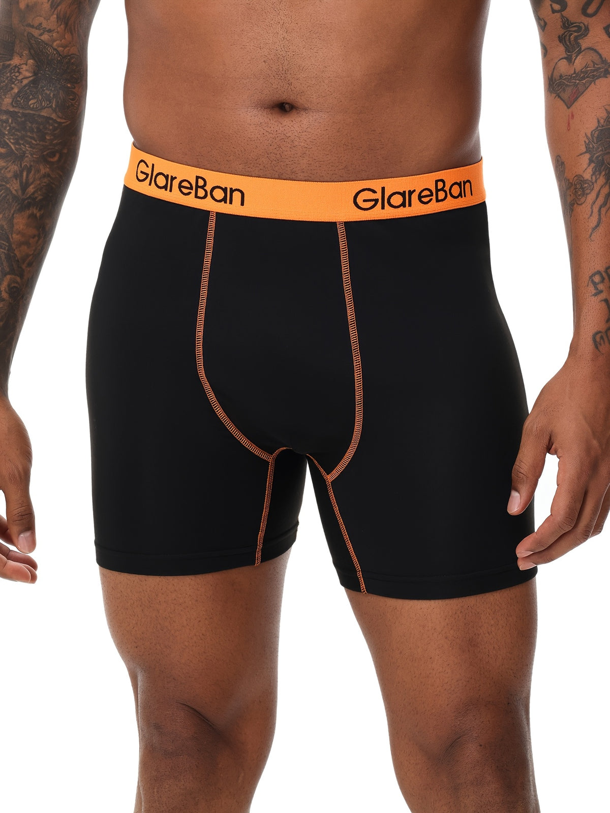Boxer long microfibre homme — lot de 5, uni, assortiment E (modèle 2)