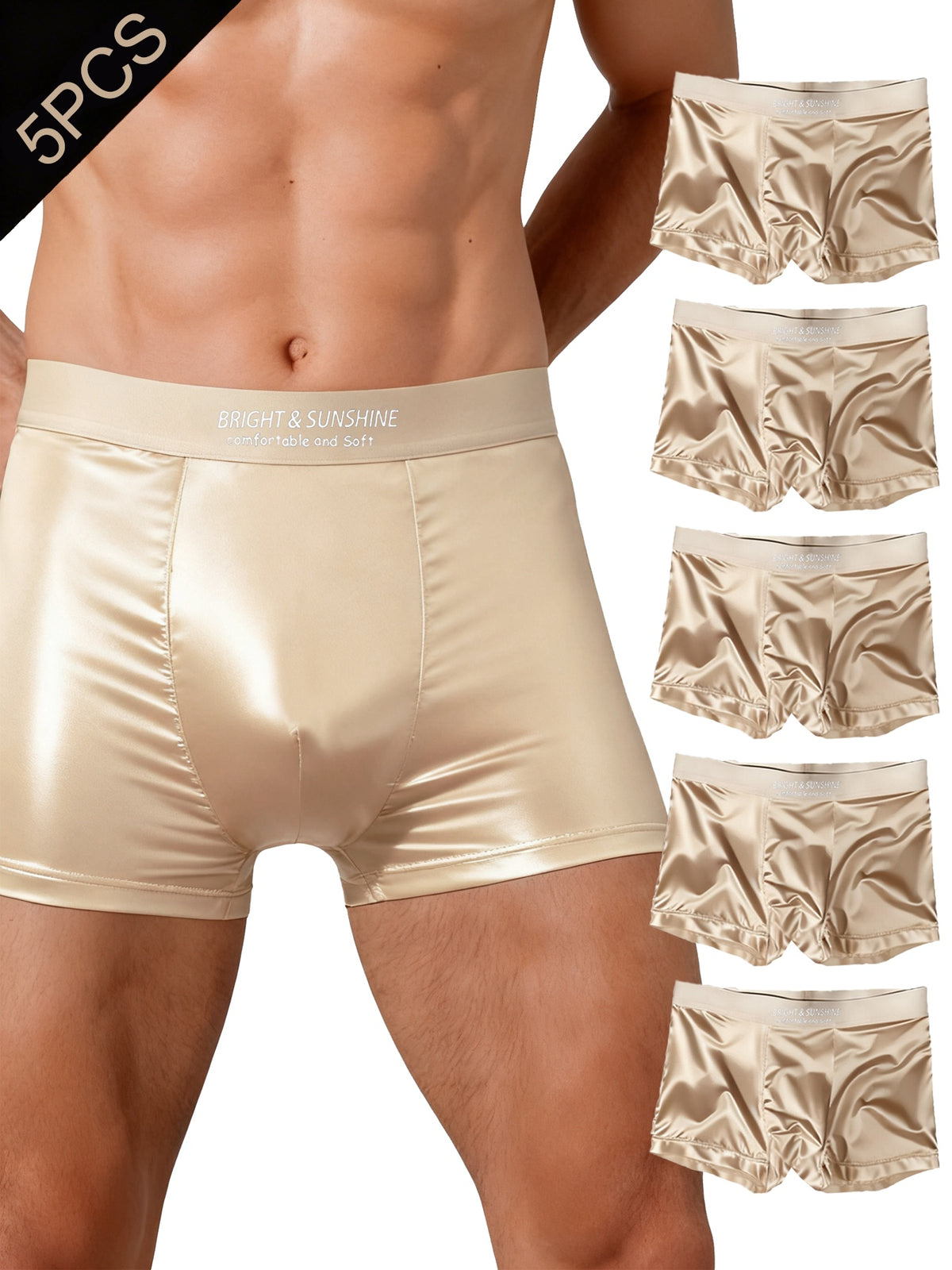 Boxer sans couture respirant microfibre homme — lot de 5, uni