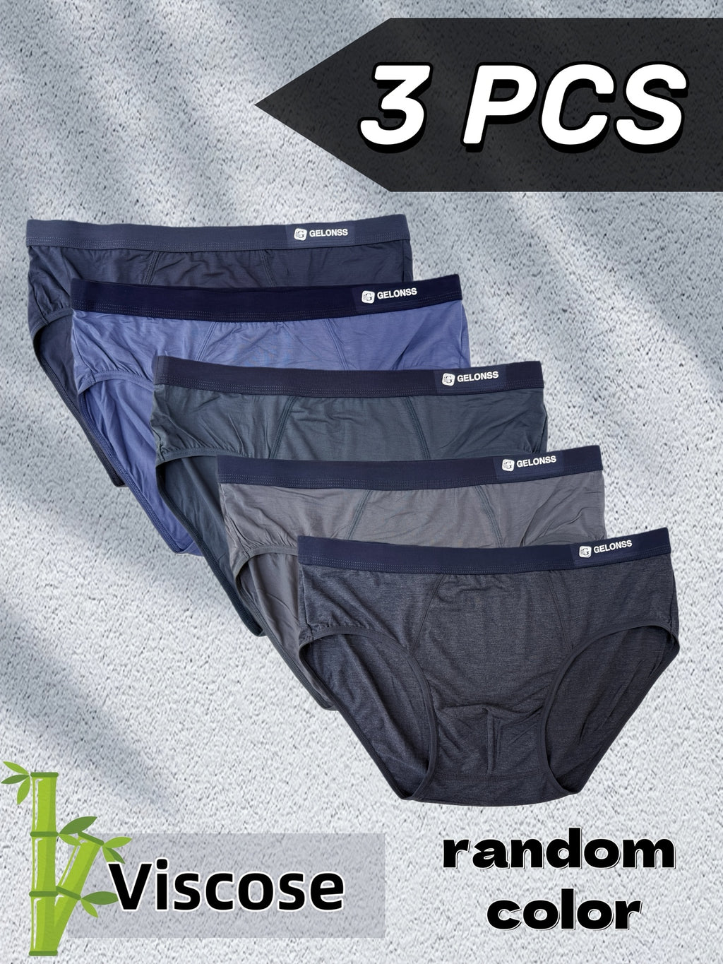 Slip respirant bambou homme — lot de 3, uni