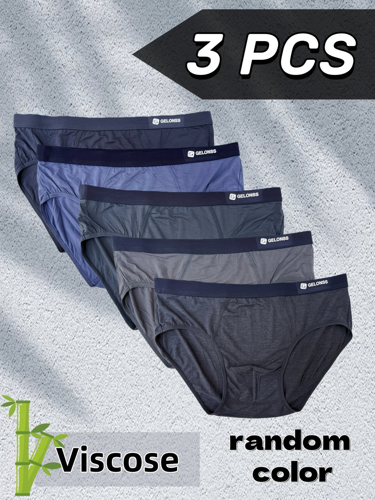 Slip respirant bambou homme — lot de 3, uni