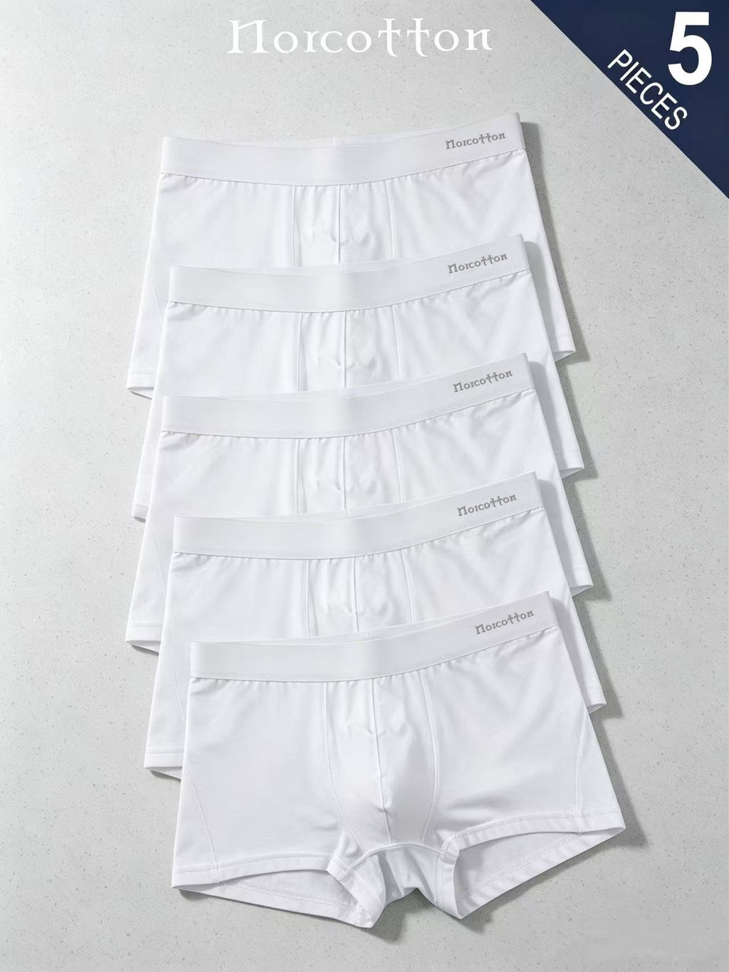 Boxer respirant coton homme — lot de 5, blanc