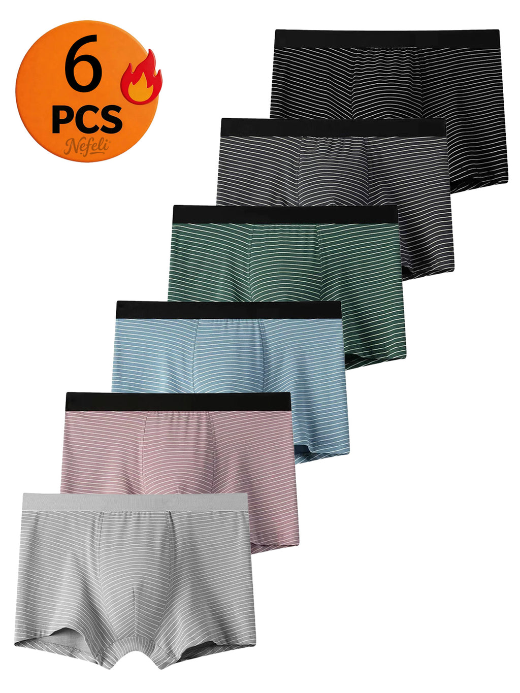 Boxer de sport respirant coton homme — lot de 6, uni, du M au XXL