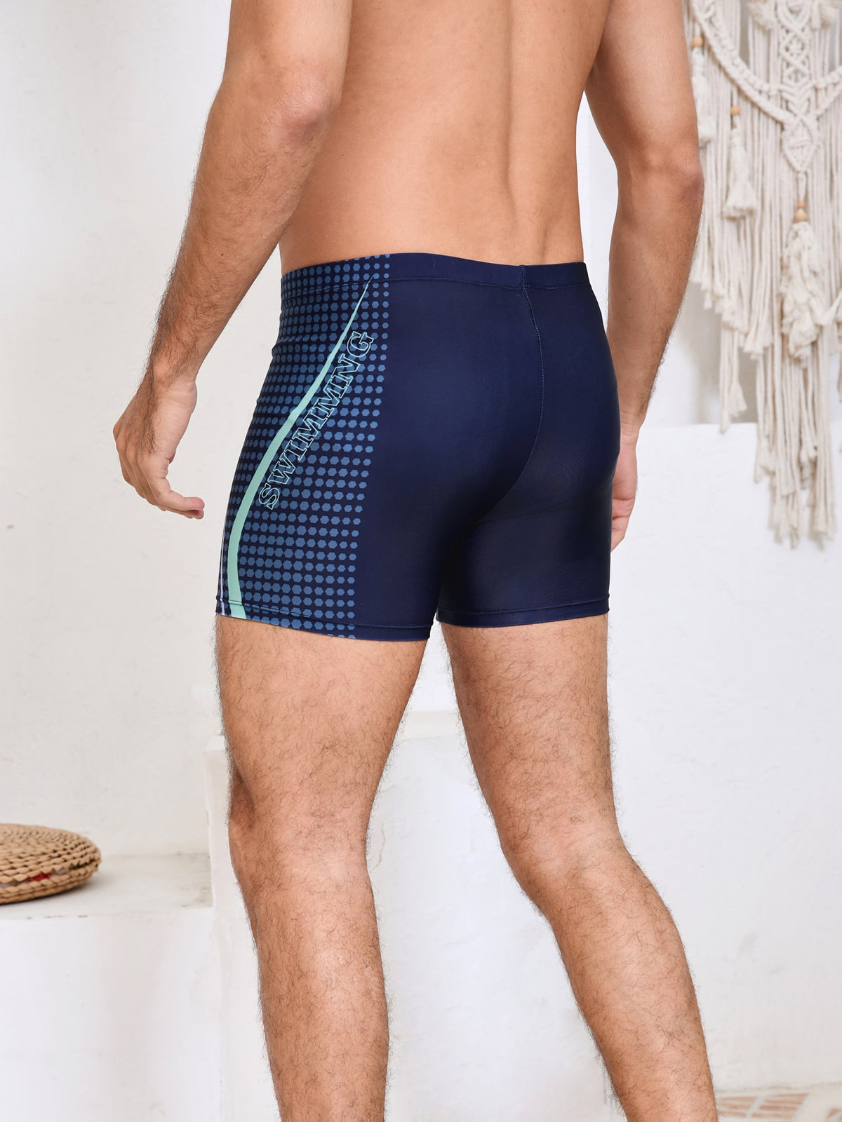 Boxer grande taille de sport homme, couleur marine