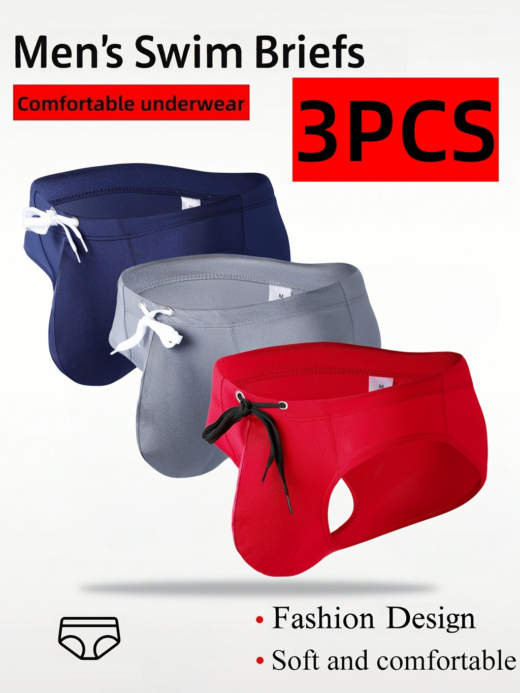 Boxer homme — lot de 3, lavable en machine, élasticité moyenne