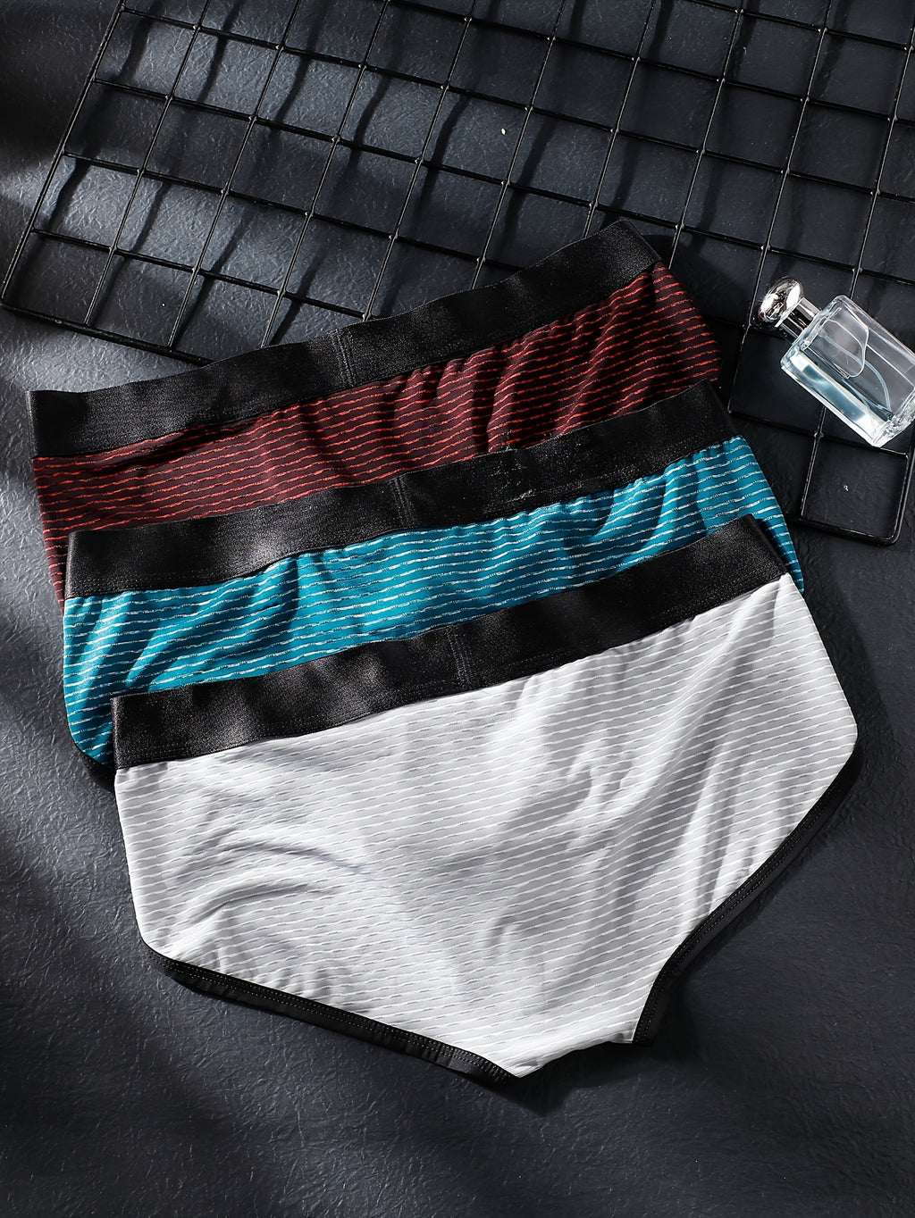 Slip de sport respirant microfibre homme — lot de 3, rayé, du XS au XL