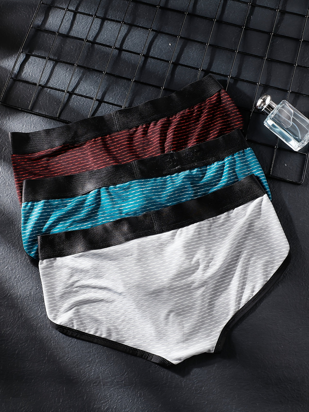 Slip de sport respirant microfibre homme — lot de 3, rayé, du XS au XL