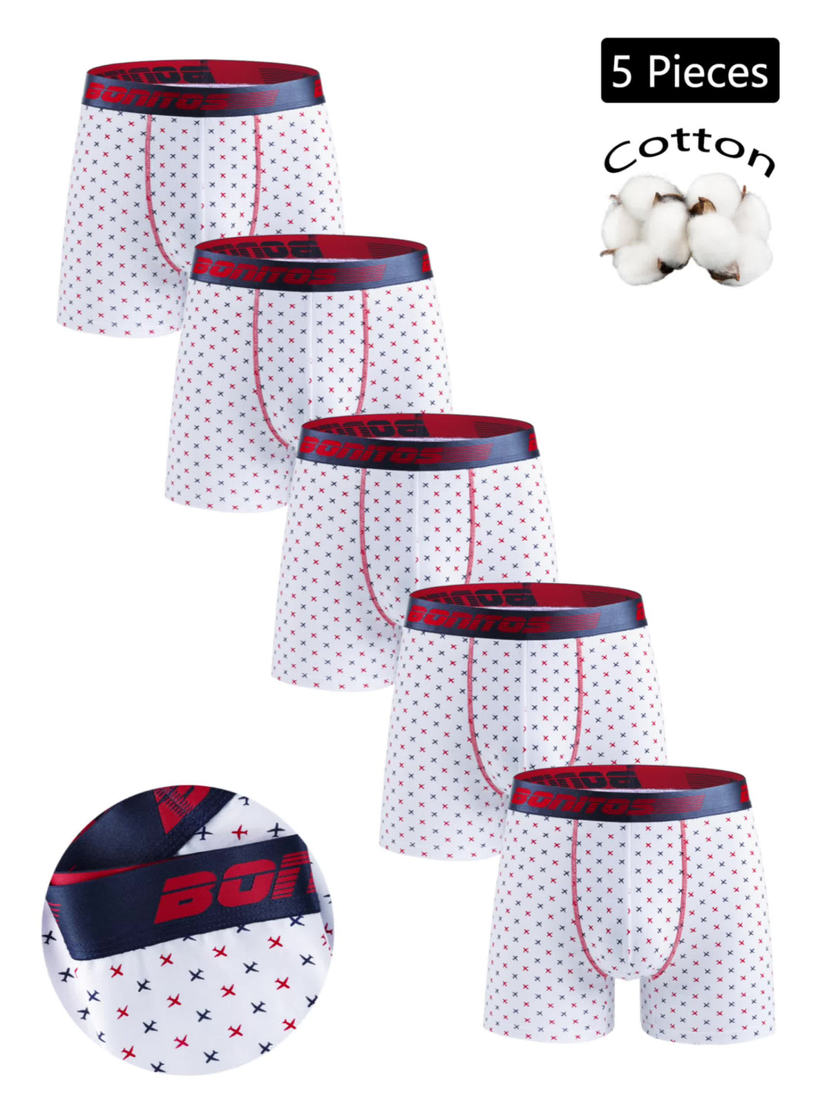 Boxer coton homme — lot de 5