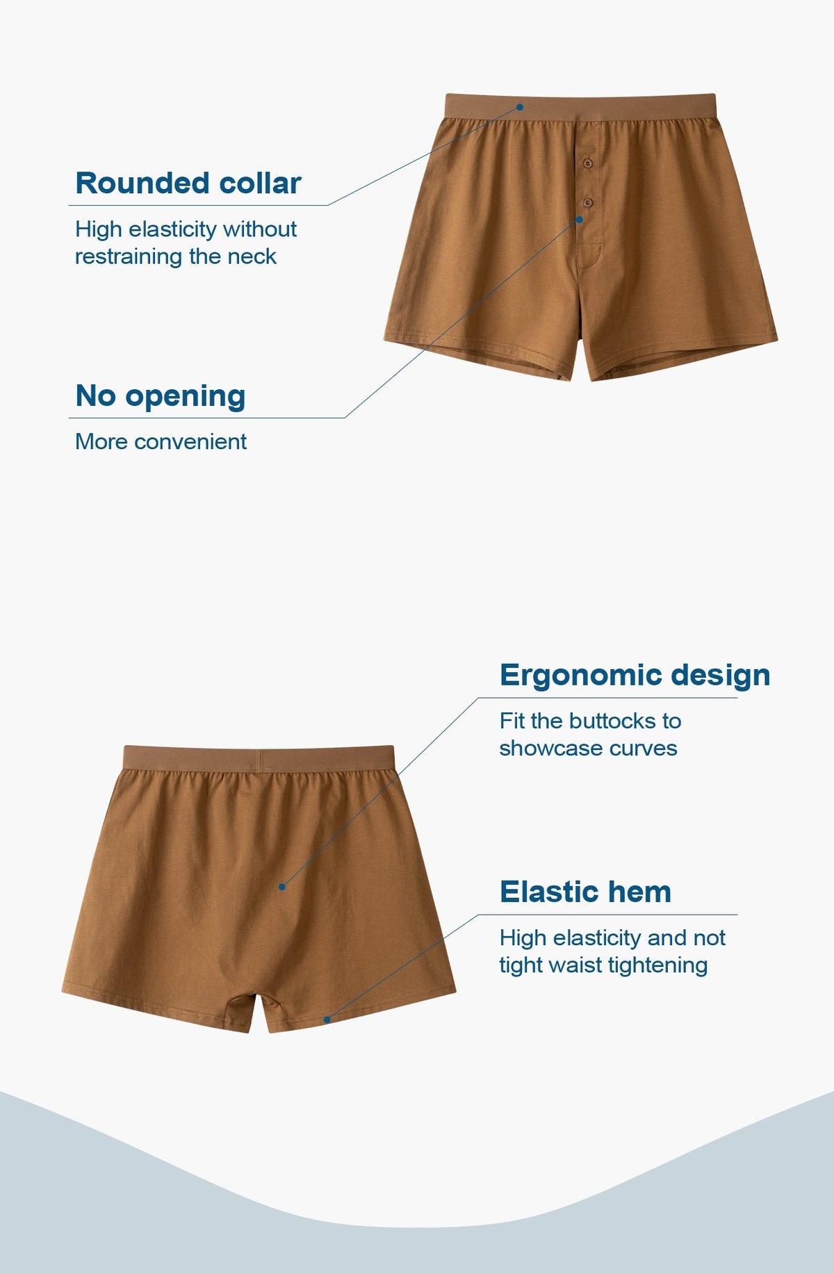 Boxer d'intérieur doux homme — lot de 4