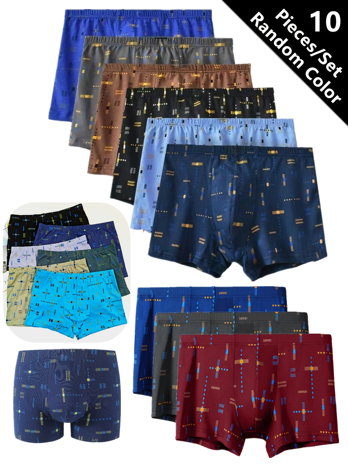 Boxer sans couture respirant coton homme — lot de 10