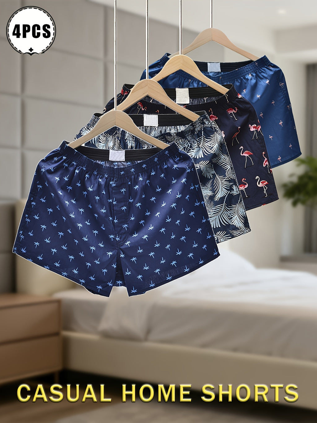 Boxer de sport d'intérieur coton homme — lot de 4, assortiment S