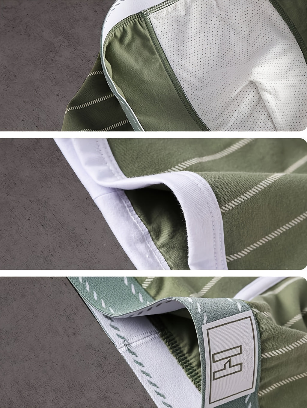 Boxer de sport respirant coton homme — lot de 4, rayé, du XS au XL