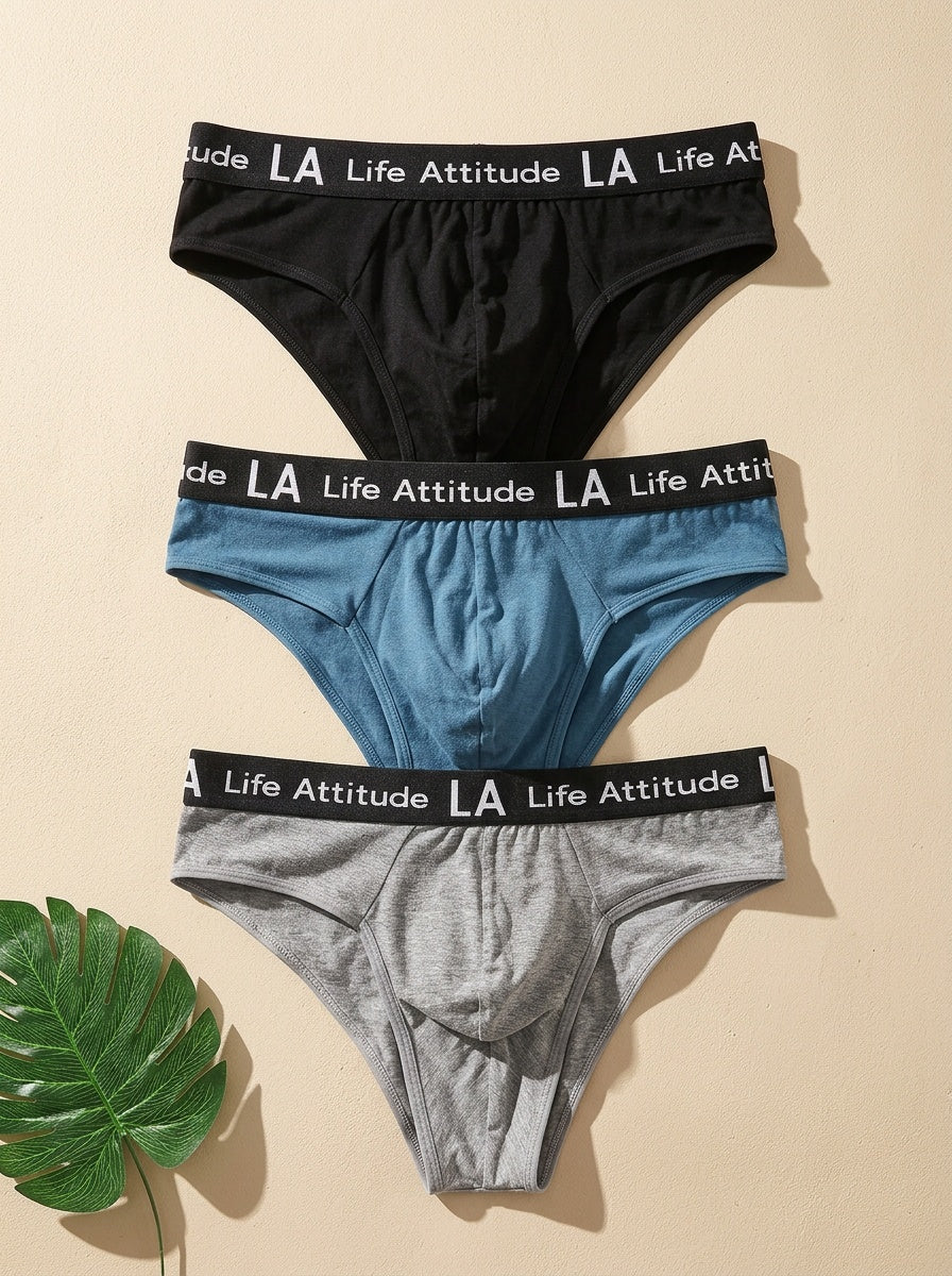 Slip respirant bambou homme — lot de 3, noir + gris foncé + bleu marine