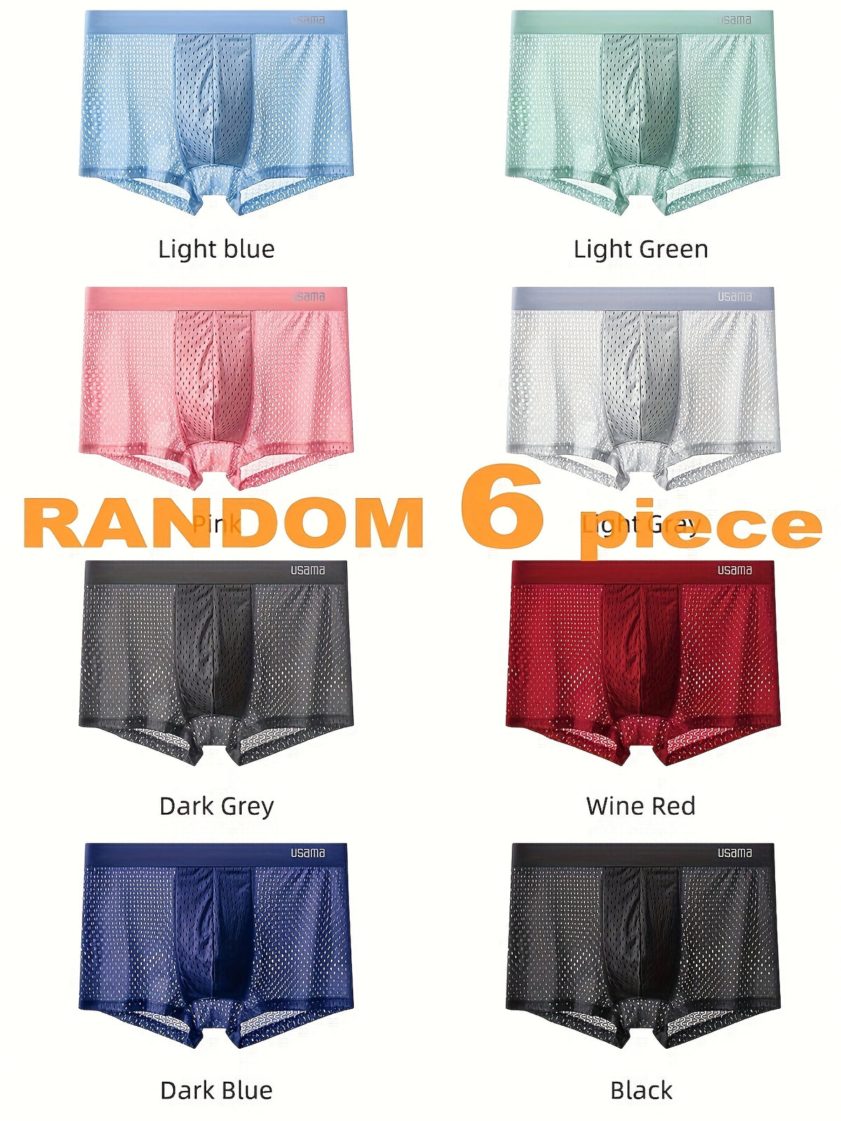Slip respirant microfibre homme — lot de 6, uni