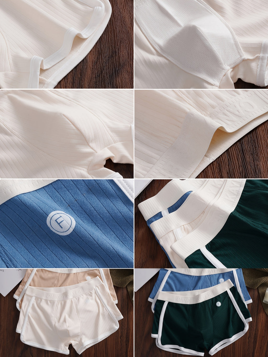 Boxer respirant microfibre homme — lot de 3, rayé