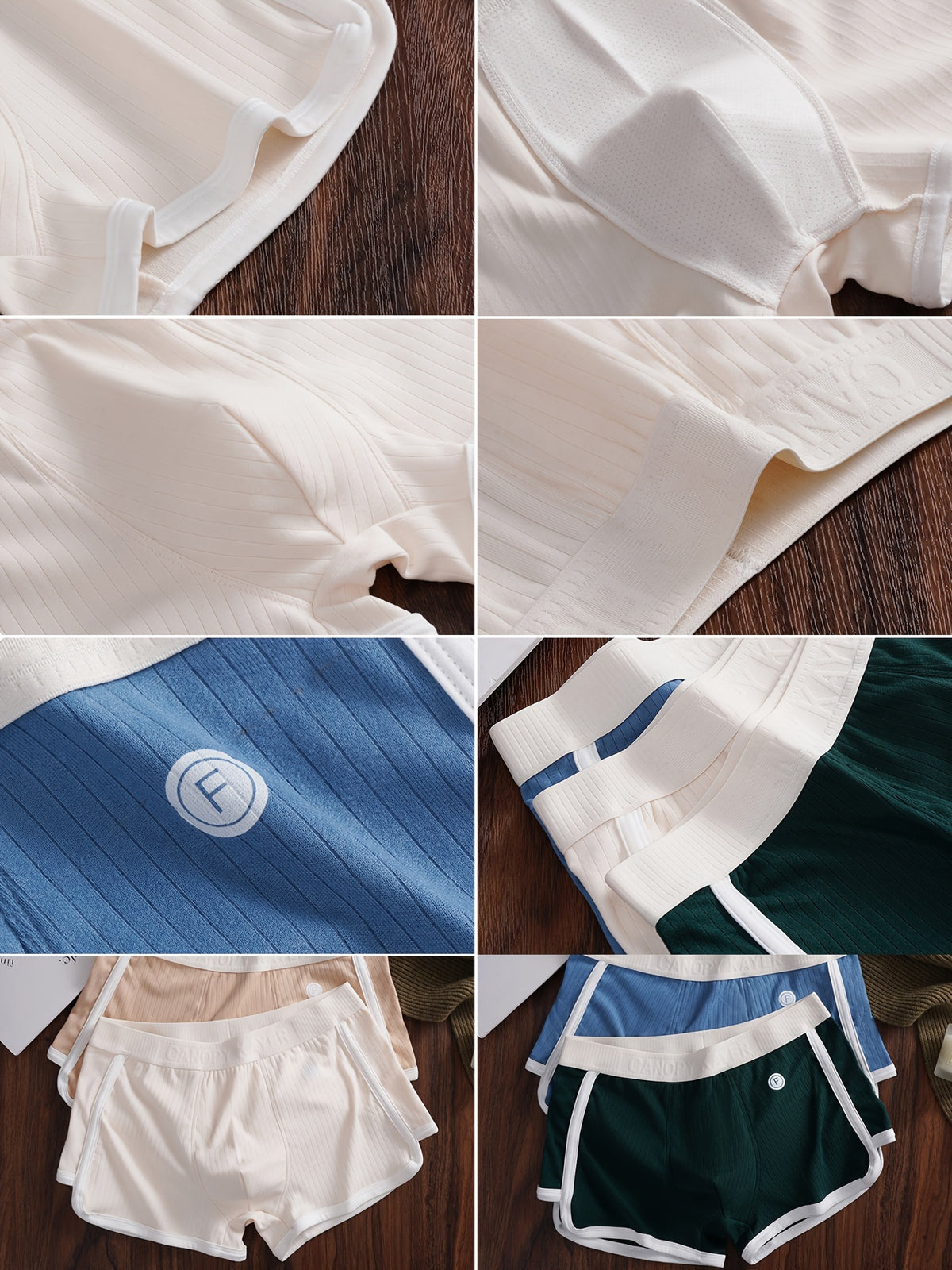 Boxer respirant microfibre homme — lot de 3, rayé
