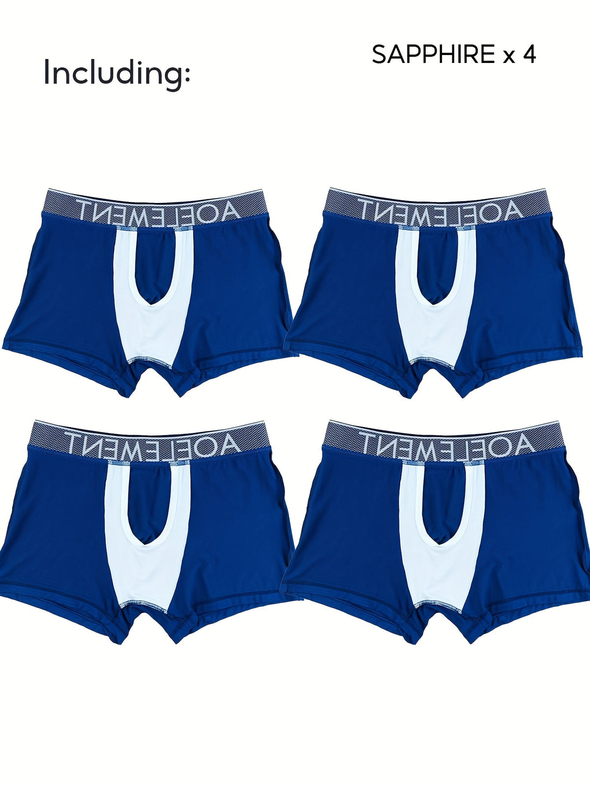 Slip large respirant homme — lot de 4, uni