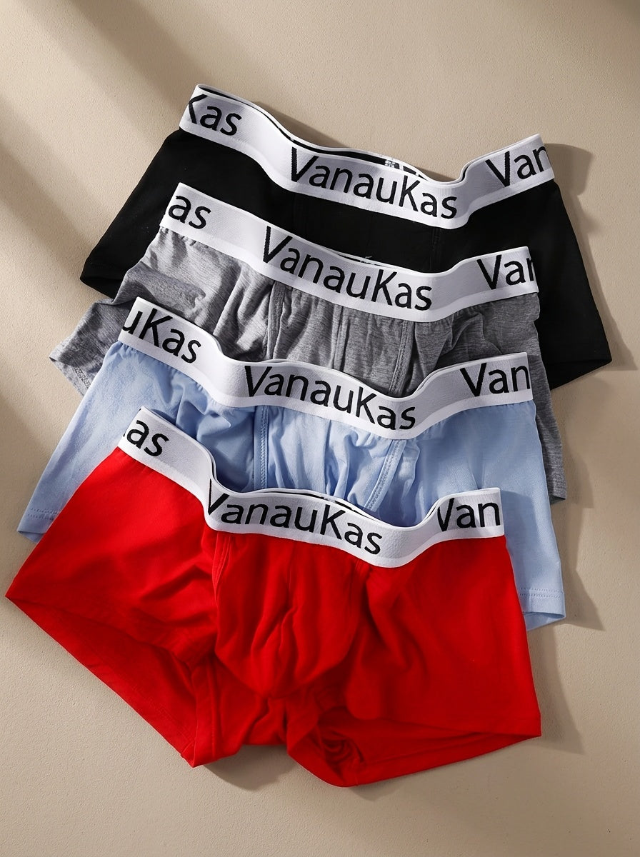 Boxer de sport bambou homme — lot de 4, uni