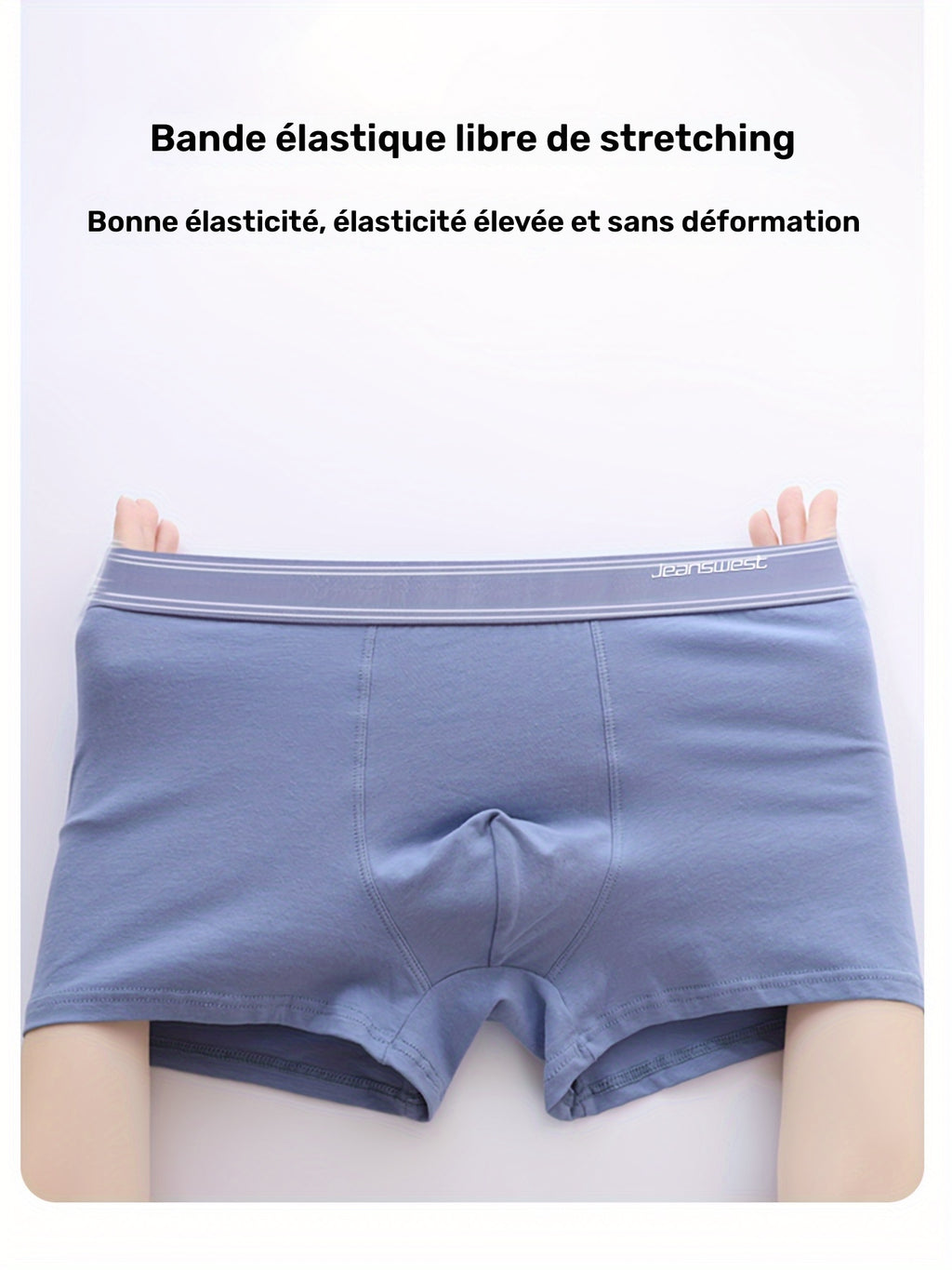 Boxer respirant coton homme — lot de 5, uni, assortiment S