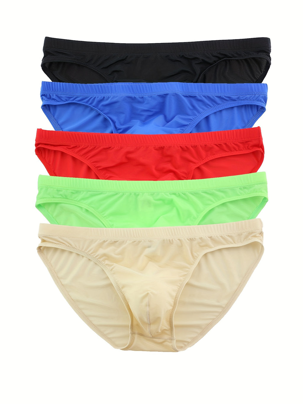 Slip respirant microfibre homme — lot de 5, uni, assortiment C