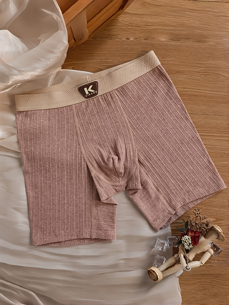 Boxer long large coton homme — lot de 4, uni
