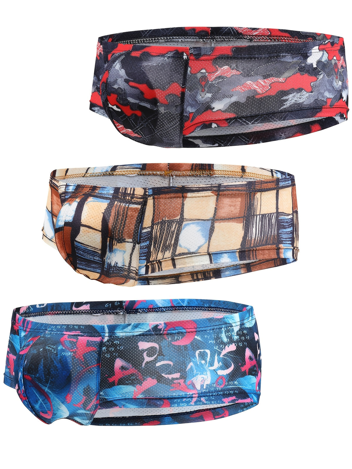 Boxer taille basse respirant microfibre homme — lot de 3, imprimé