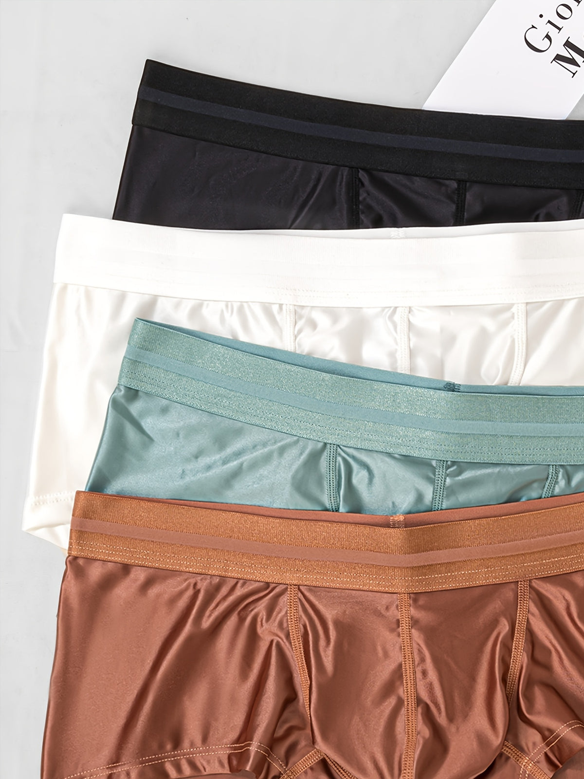 Boxer respirant microfibre homme — lot de 4, uni, assortiment B