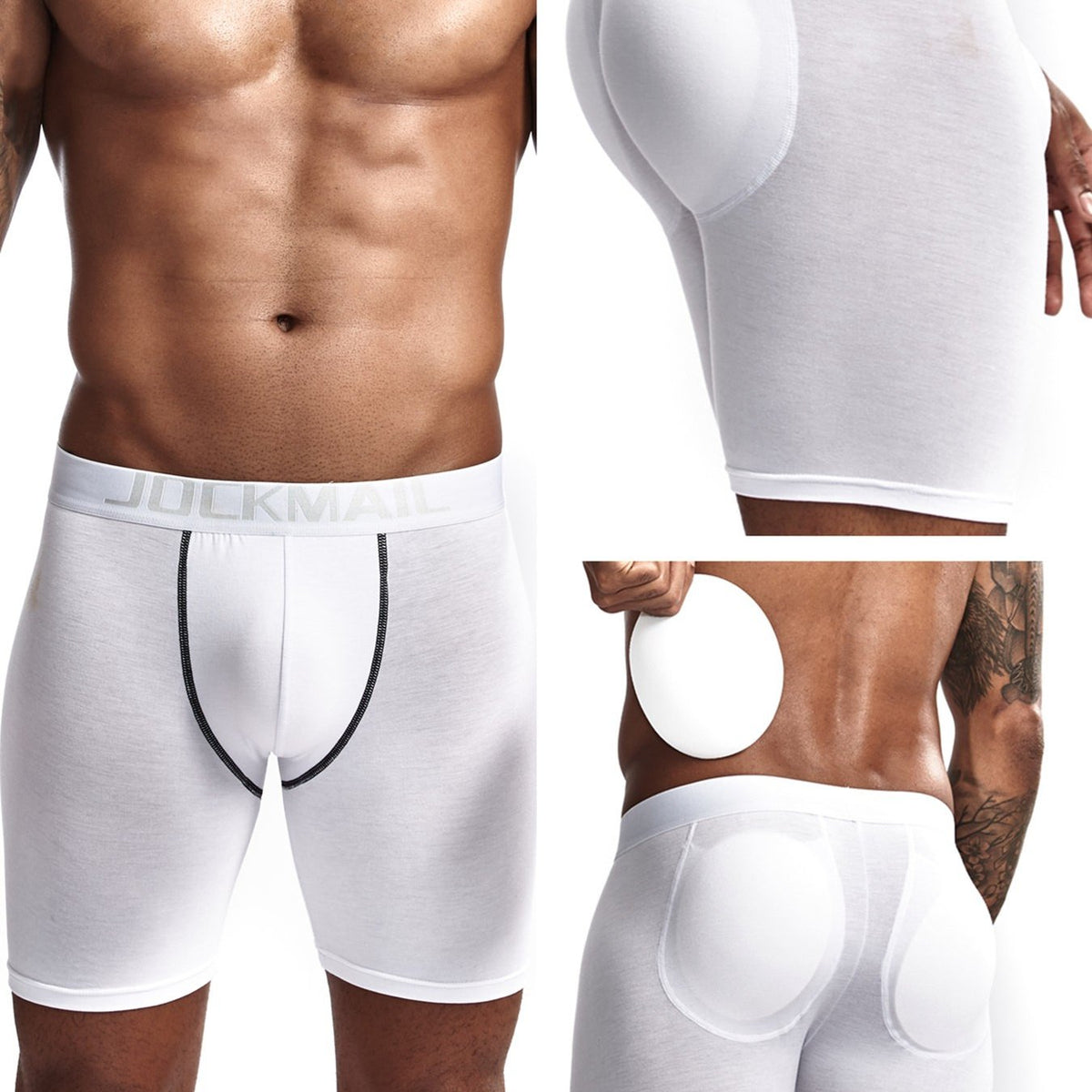 Boxer taille basse push-up coton homme — vue 3