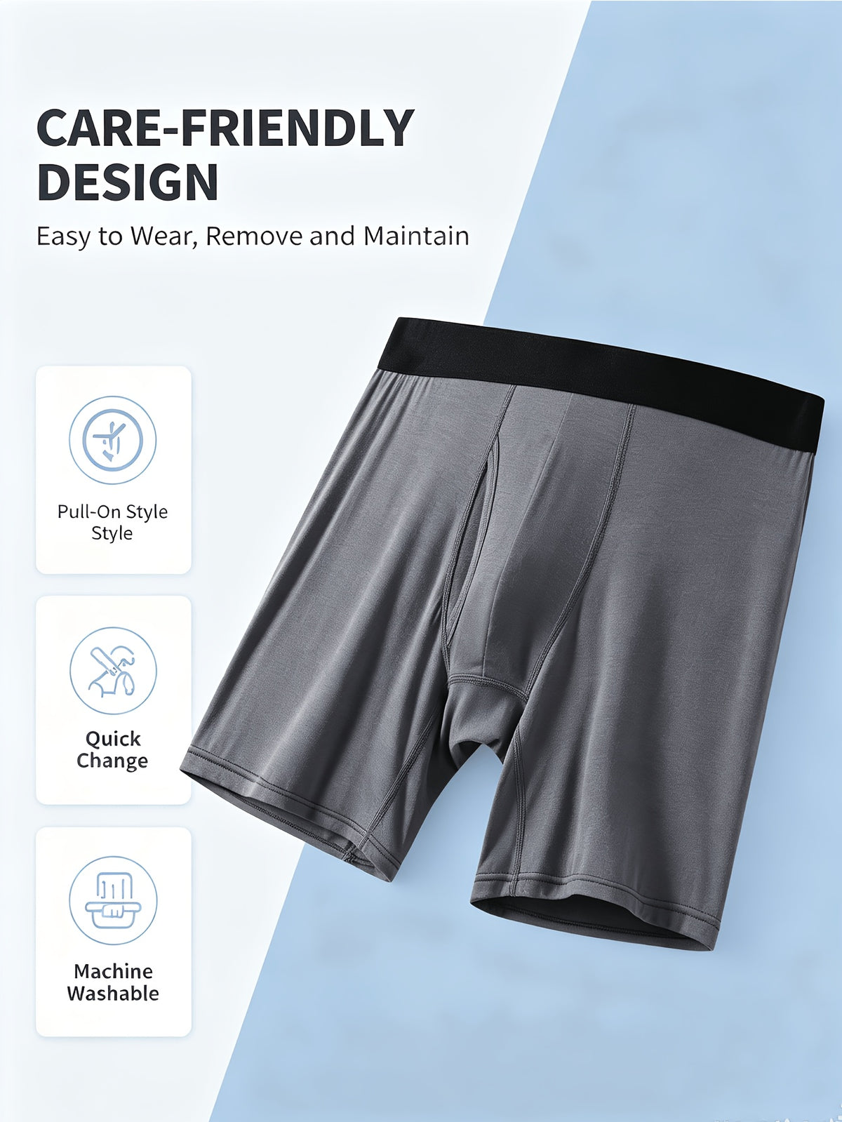 Boxer respirant bambou homme — lot de 5