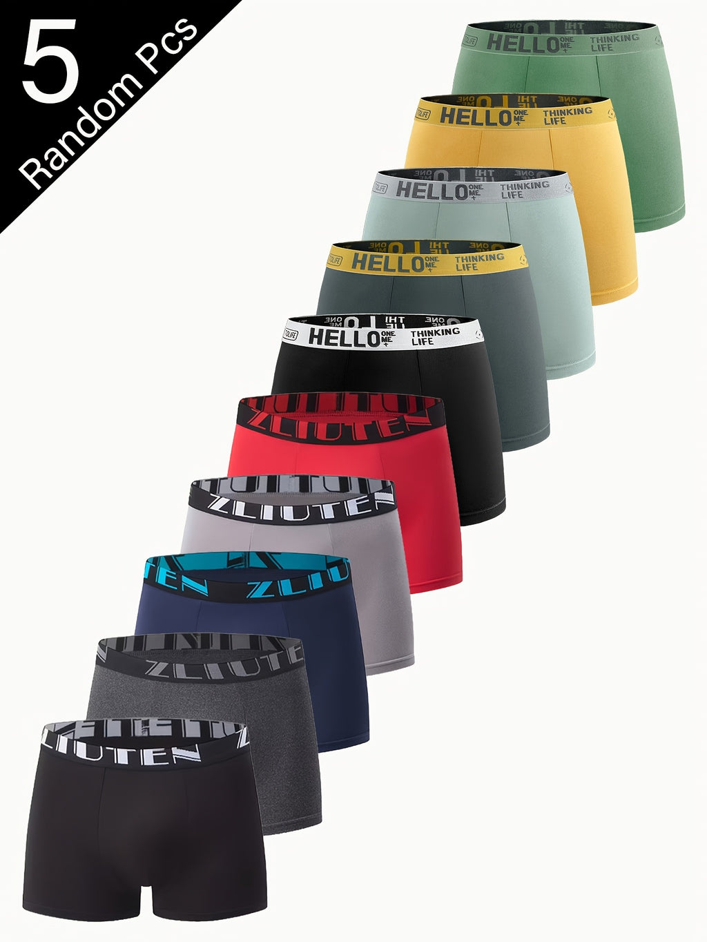 Boxer de sport d'intérieur microfibre homme — lot de 5, uni
