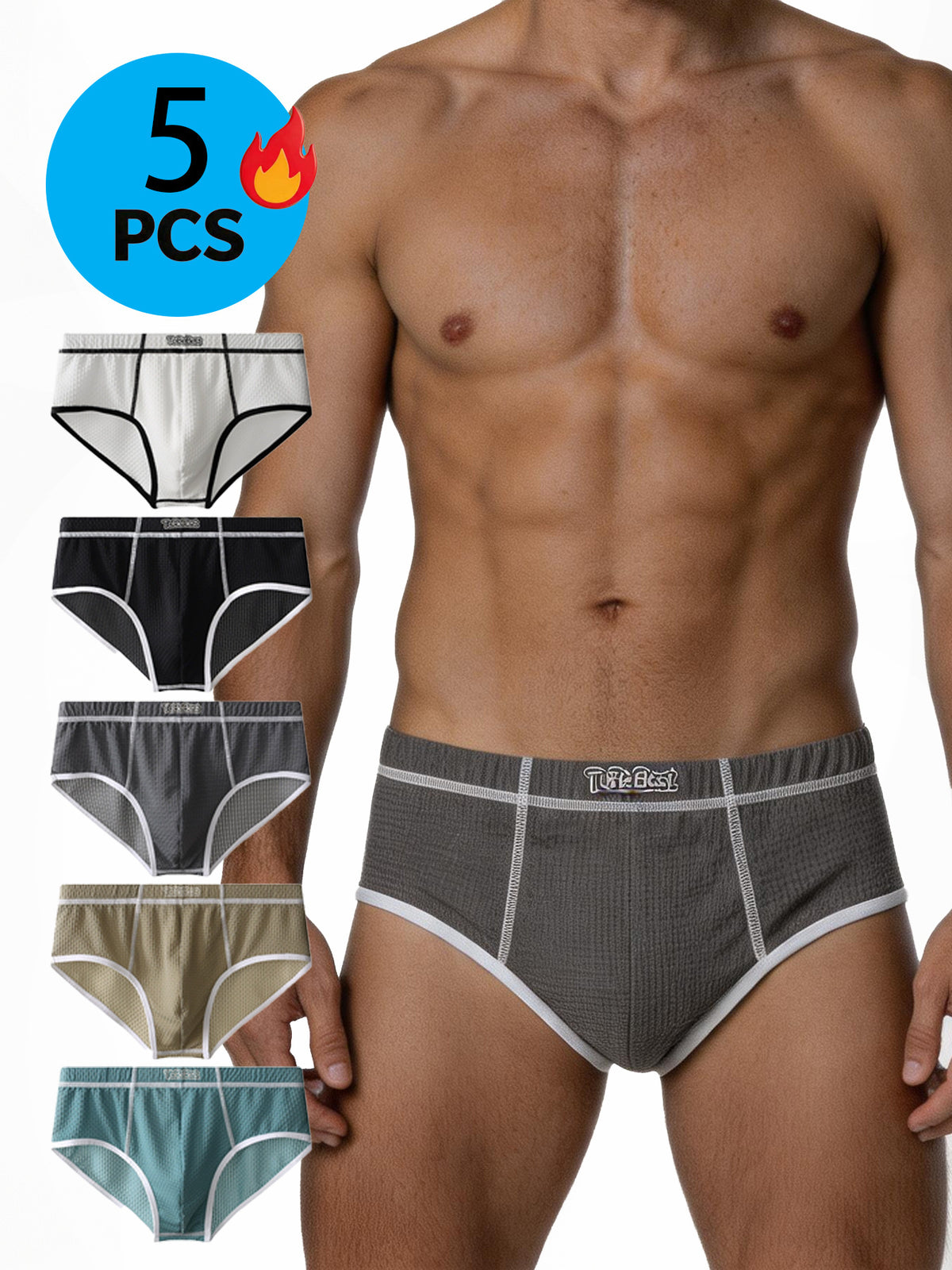 Slip de sport à poche de maintien microfibre homme — lot de 5, uni