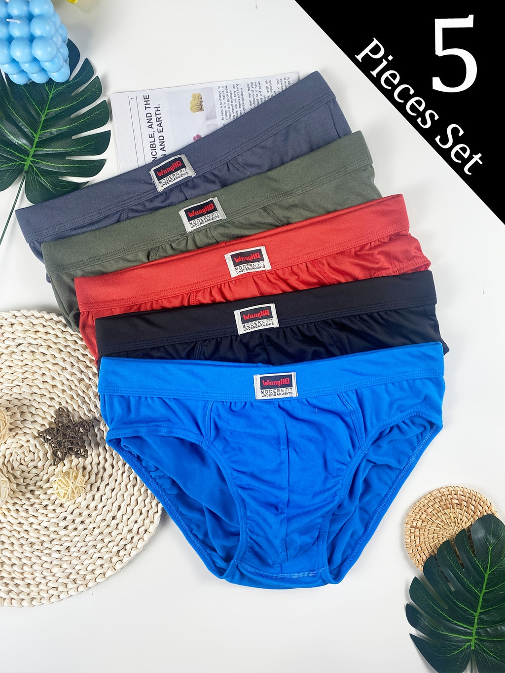 Slip taille basse de sport microfibre homme — lot de 5, uni