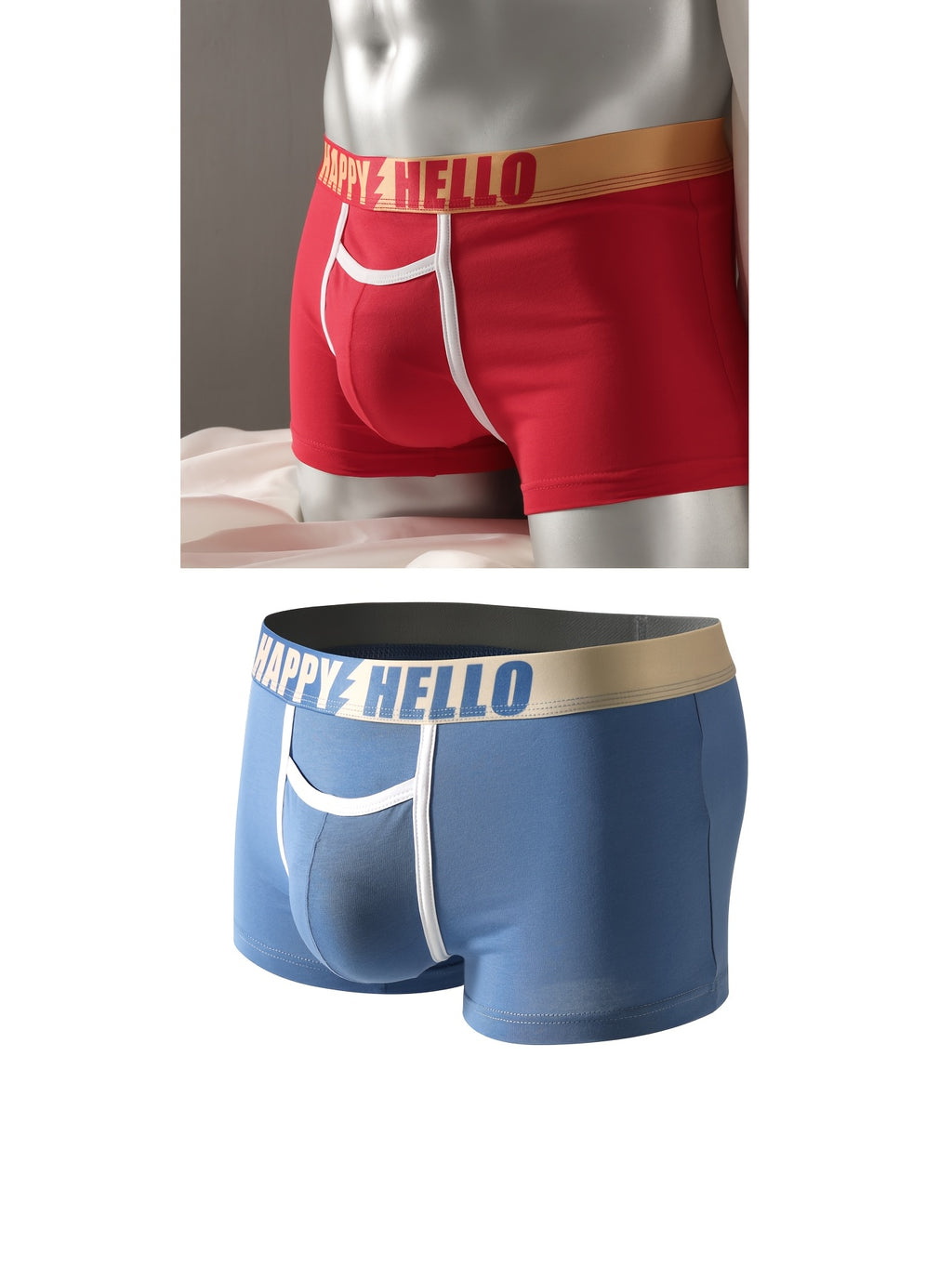 Boxer respirant coton homme — lot de 2, uni