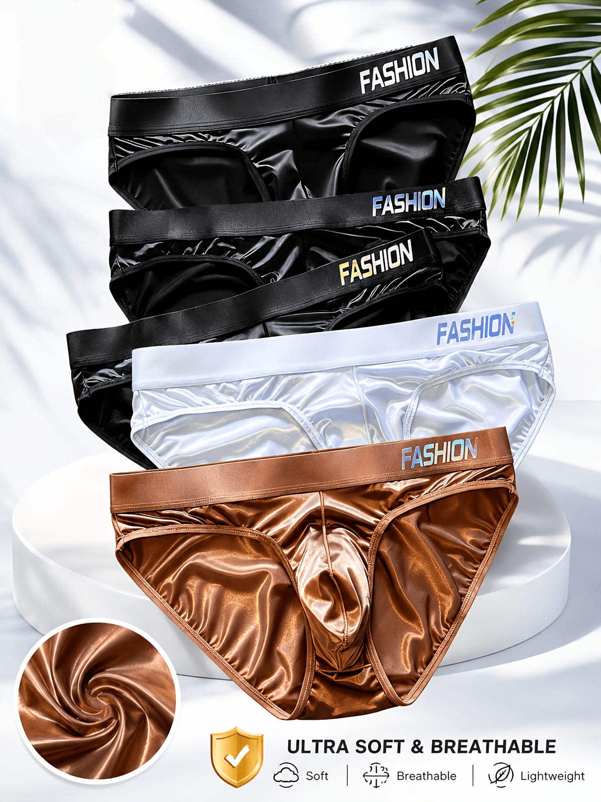 Slip sans couture respirant microfibre homme — lot de 5, imprimé