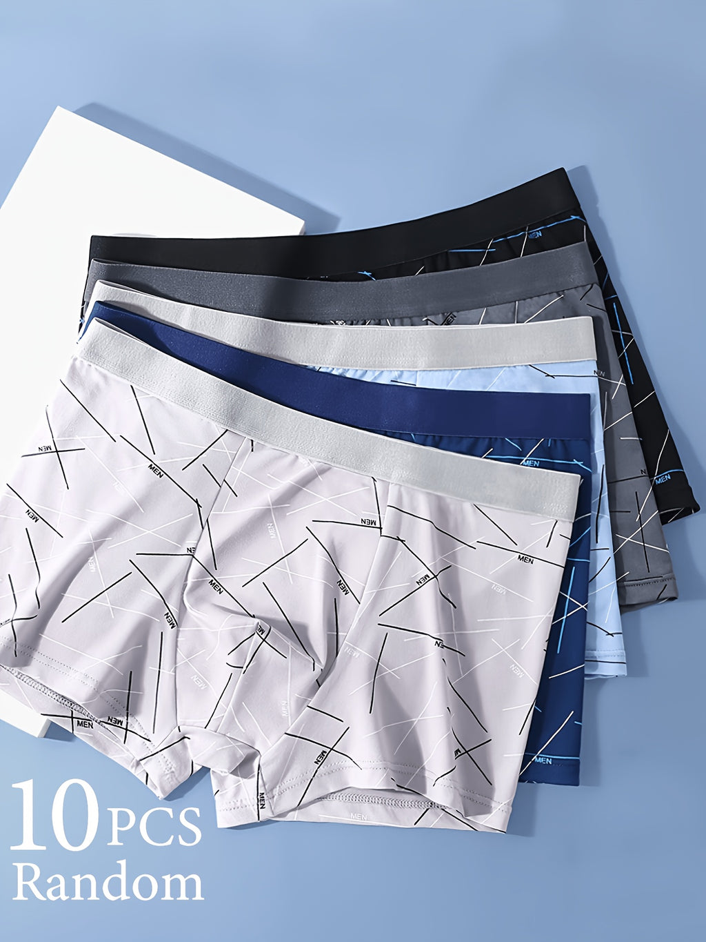 Boxer microfibre homme — lot de 10, imprimé, du XS au XL