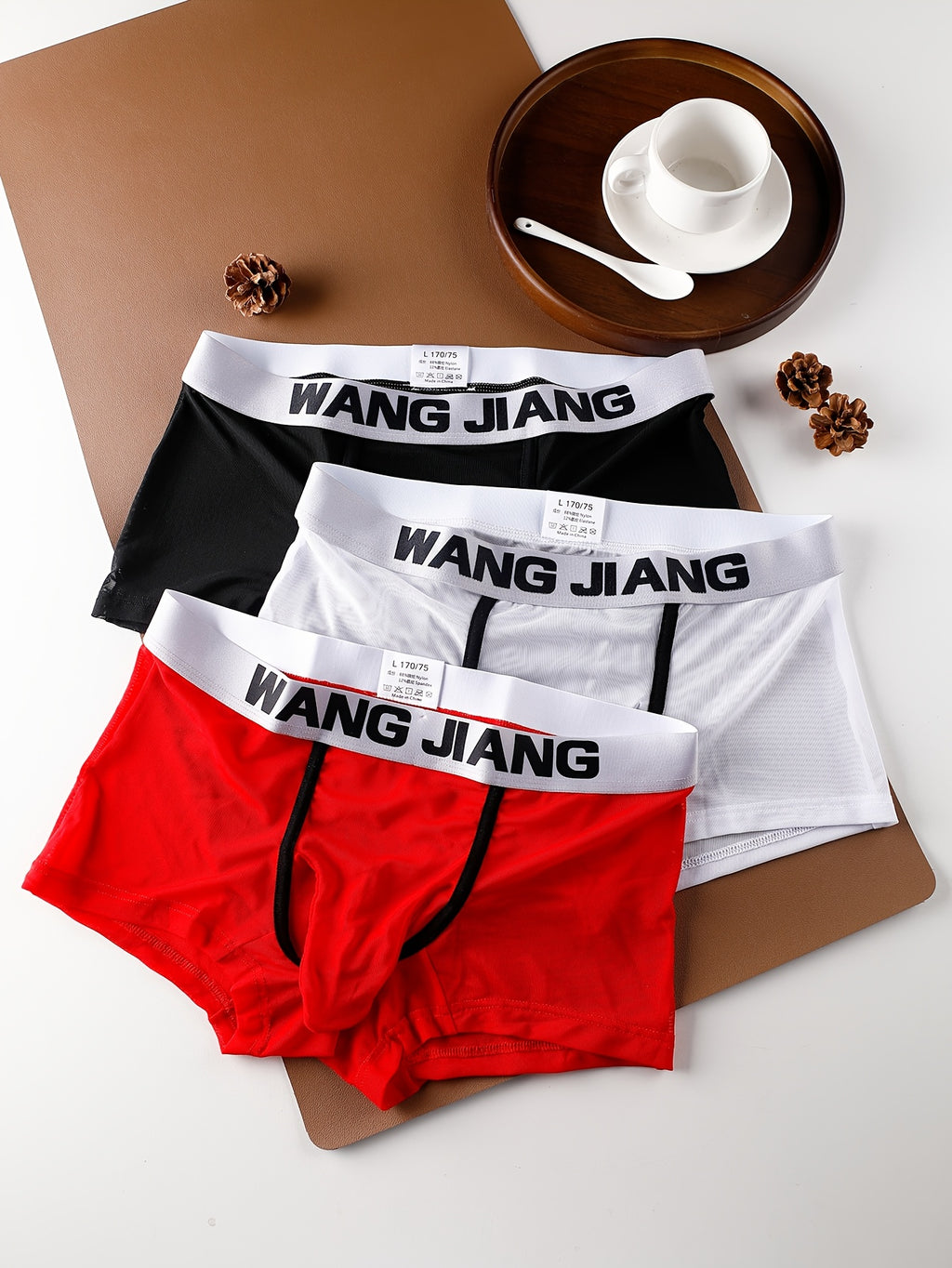 Boxer respirant homme — lot de 3, uni