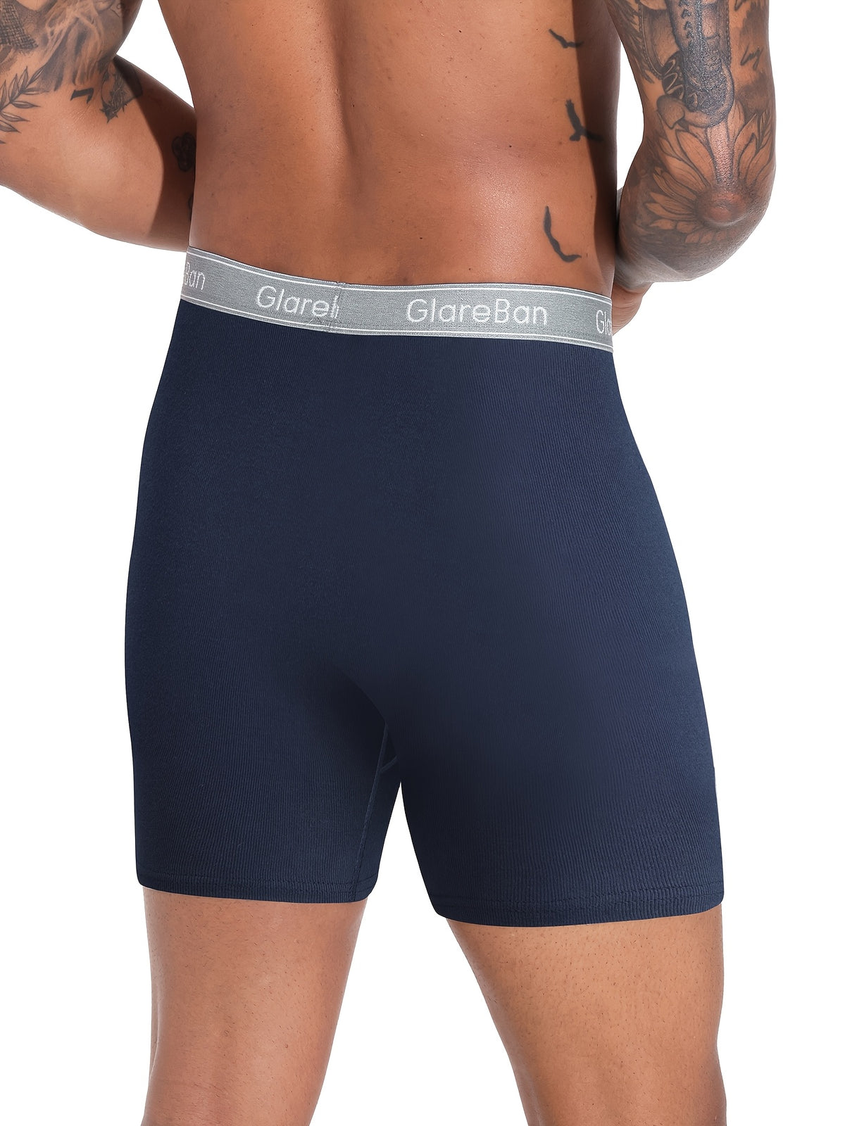 Boxer long coton homme — lot de 3, uni, assortiment S