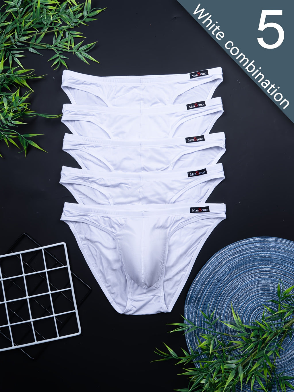 Slip respirant bambou homme — lot de 5, uni, du S au XXL