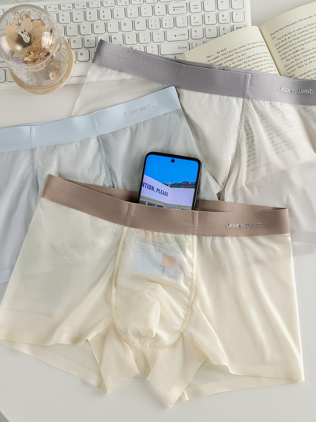 Boxer microfibre homme — lot de 4, uni, du S au XL