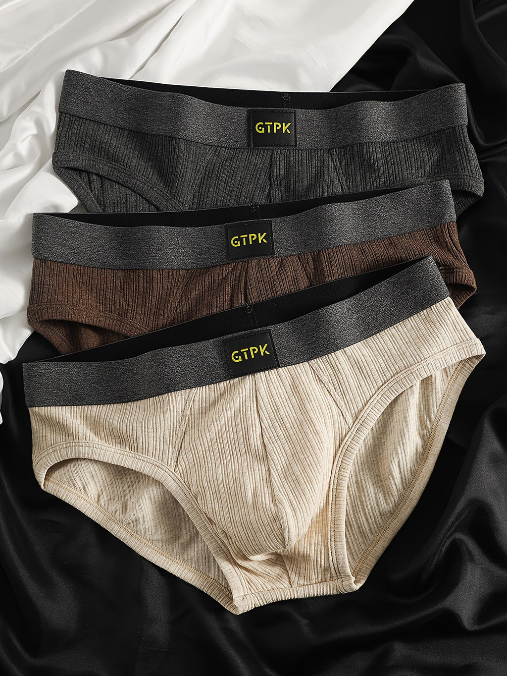 Slip coton homme — lot de 3, uni, assortiment S, du M au XXL