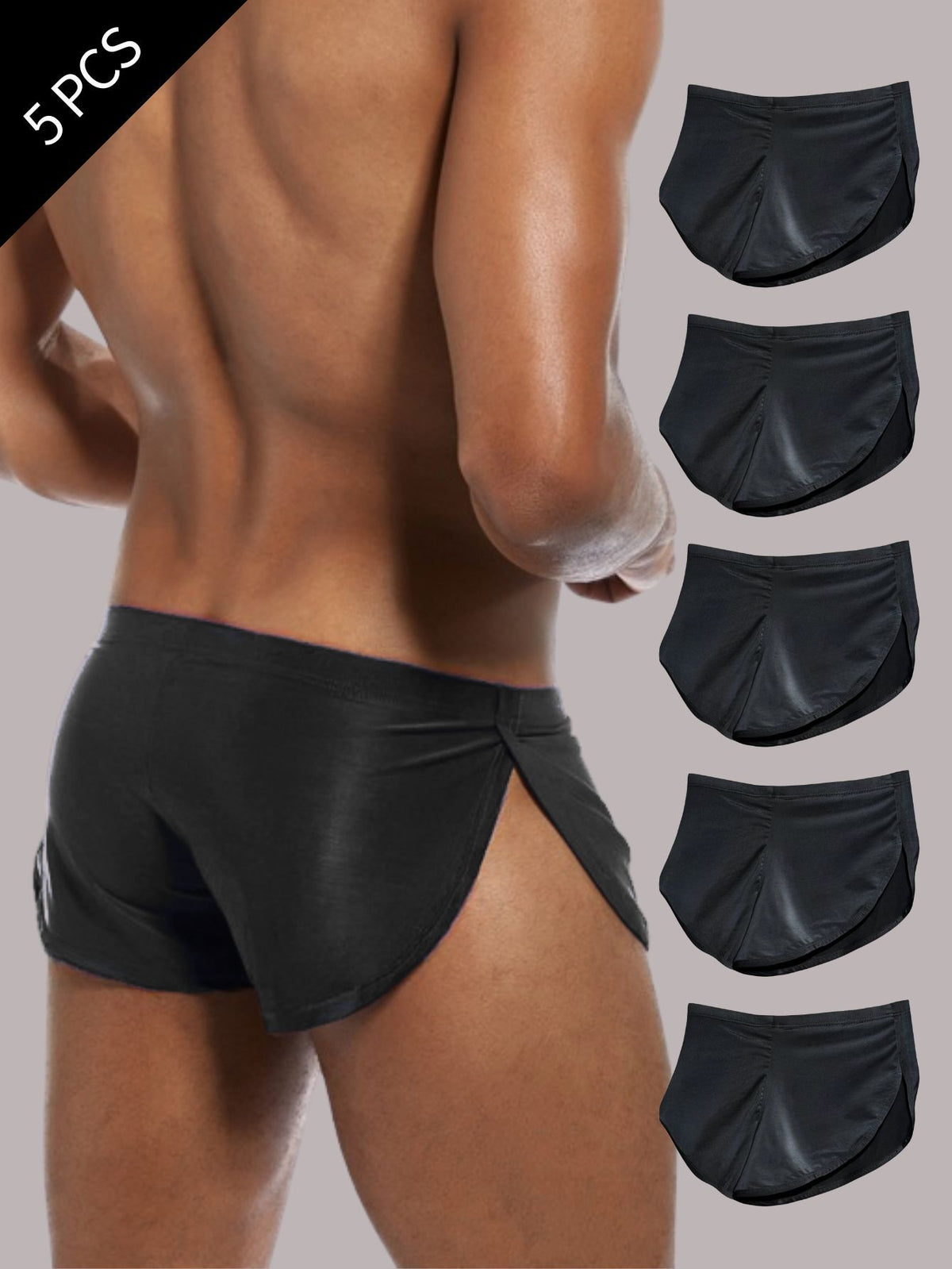 Boxer de sport microfibre homme — lot de 5, 【noir】