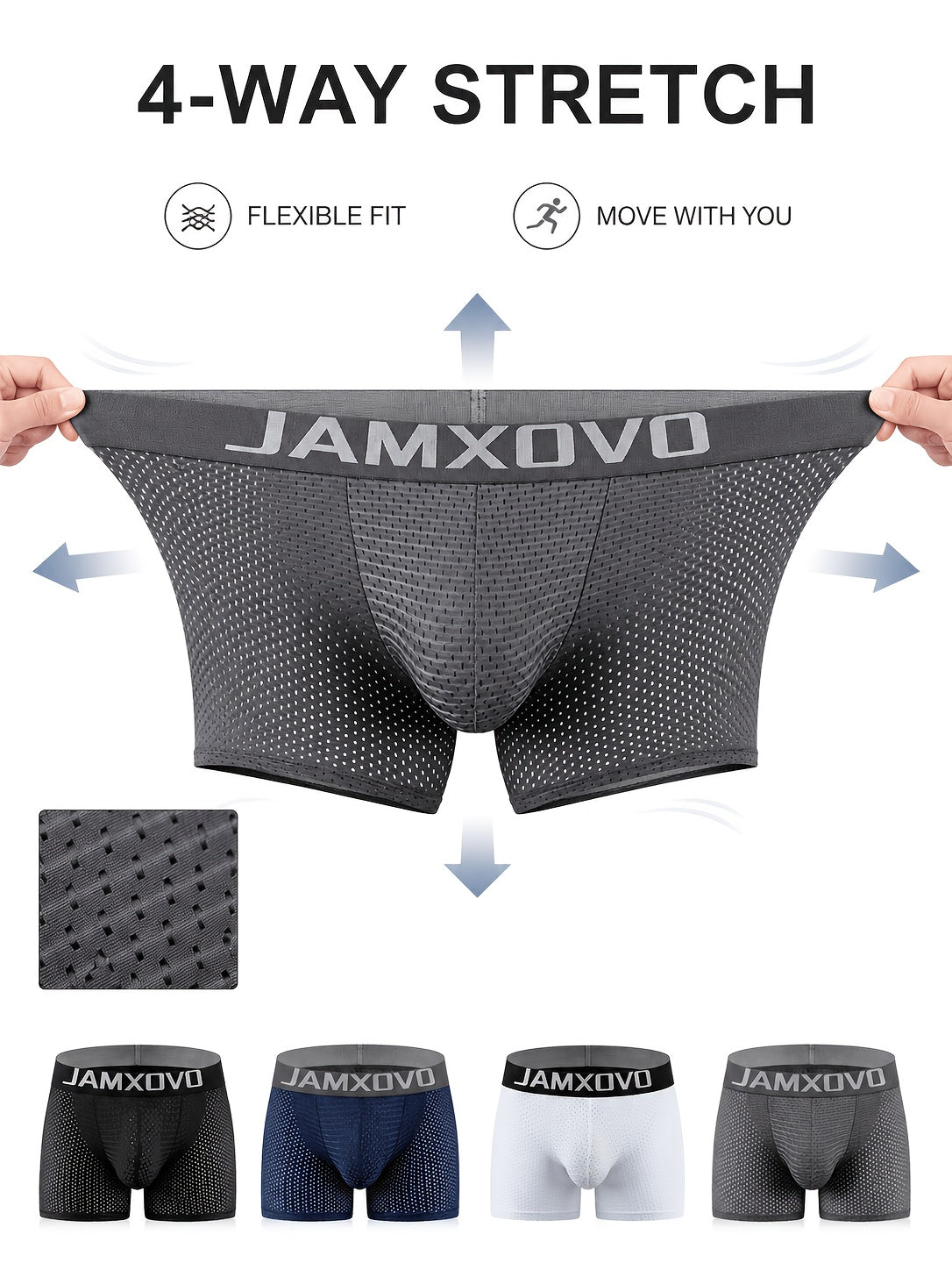 Boxer de sport séchage rapide microfibre homme — lot de 2, uni — vue 10