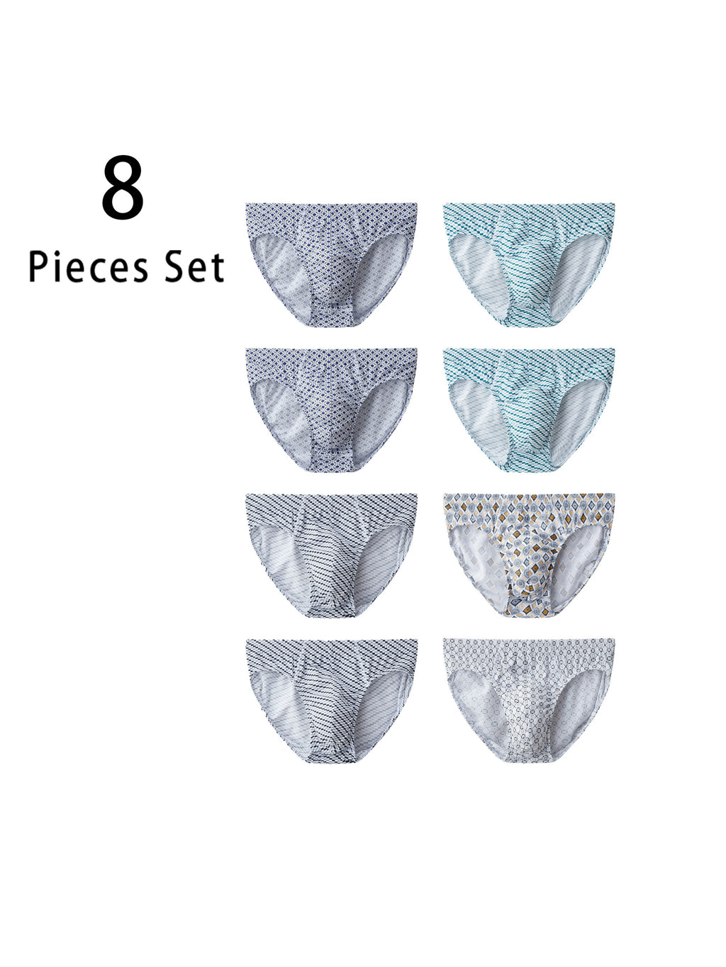 Slip respirant d'intérieur coton homme — lot de 8, uni, du S au XXL