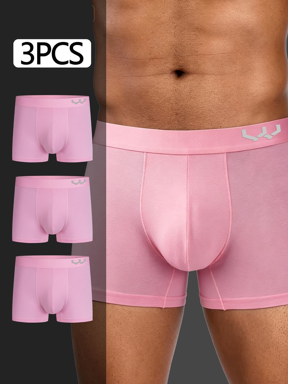 Boxer respirant coton homme — lot de 3, uni, du S au XXL — vue 4 Image