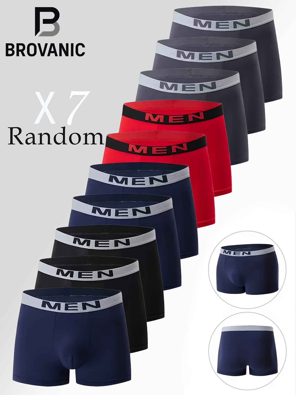 Boxer de sport respirant microfibre homme — lot de 7, uni