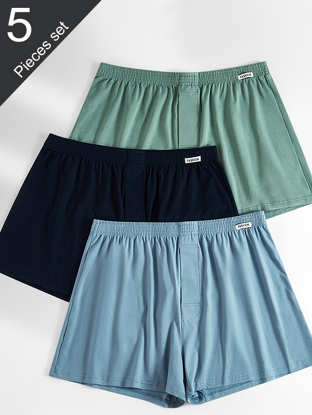 Boxer de sport respirant coton homme — lot de 5, uni, assortiment S, du S au XXL