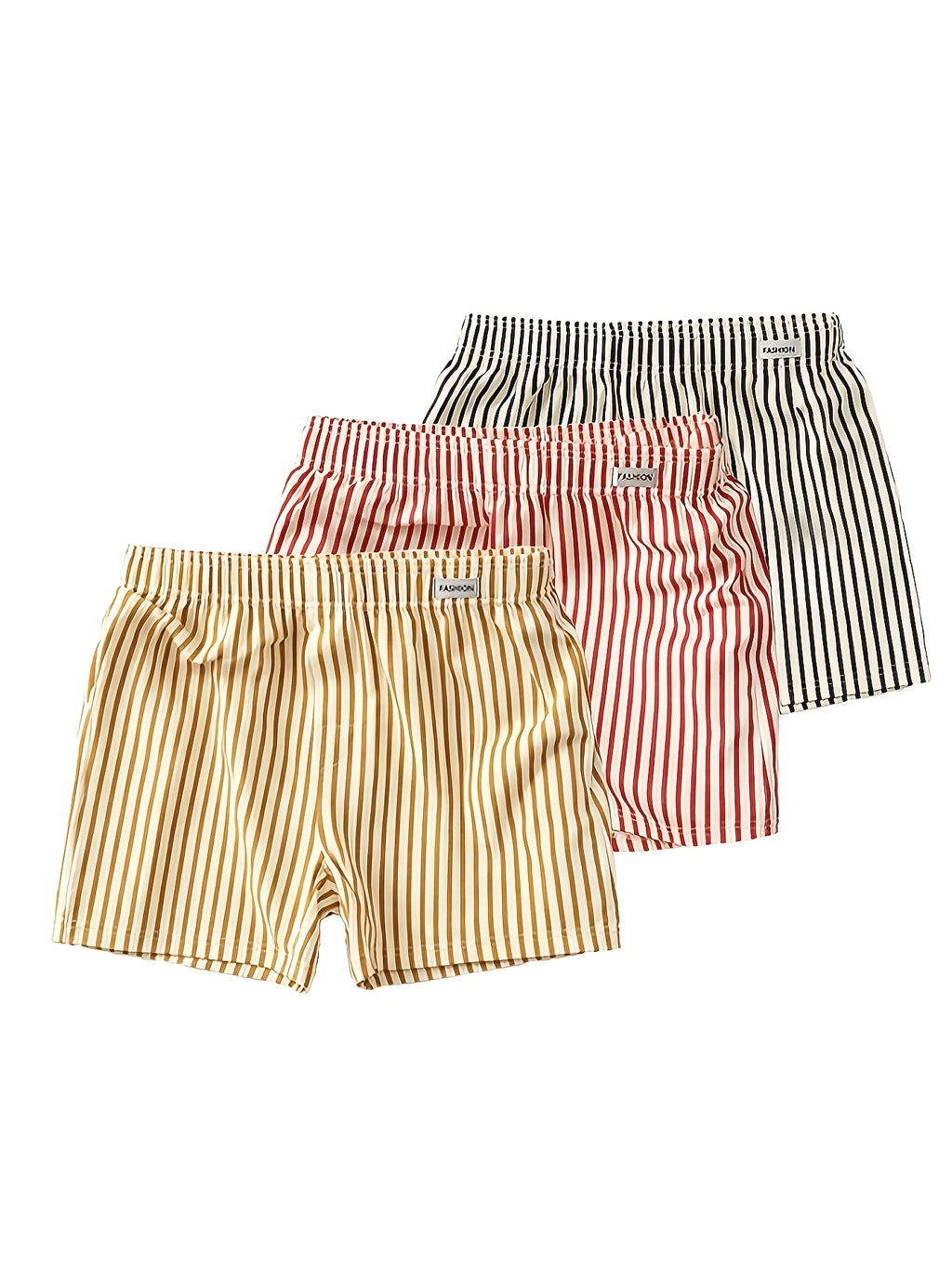Boxer large respirant coton homme — lot de 3, rayé